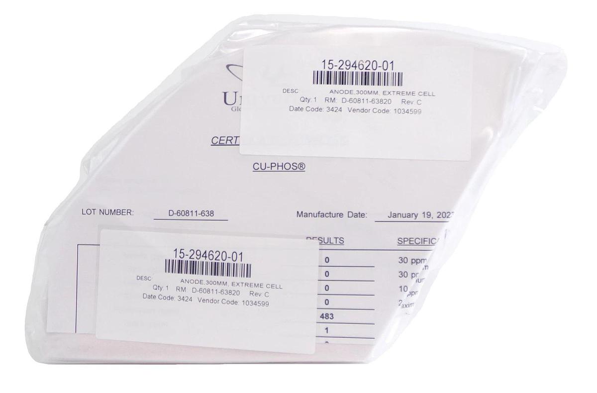 Univertical 15-294620-01 300mm Cu-Phos Phosphorized Copper Anode Extreme Cell
