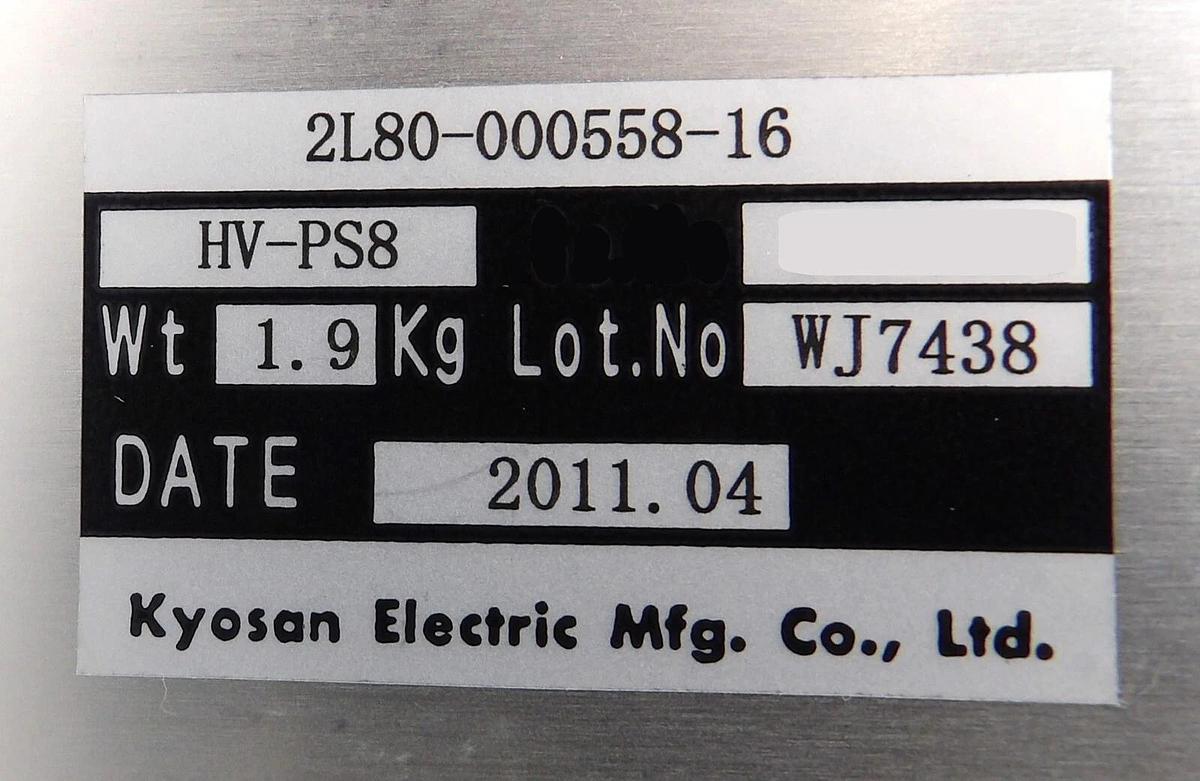 Used Kyosan Electric HV-PS8 Power Supply Module TEL 2L80-000558-16 Working Surplus