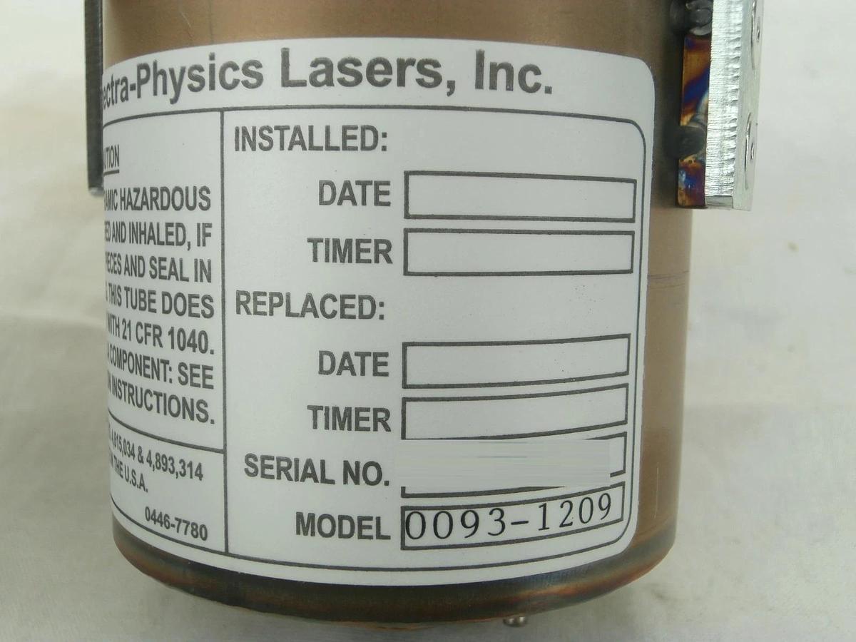Used Spectra-Physics 0093-1209 Plasma Tube Laser KLA-Tencor 780-062873-000 Untested