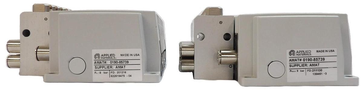 Used AMAT Applied Materials 0190-85739 9-Port Pneumatic Manifold Lot of 2 Working