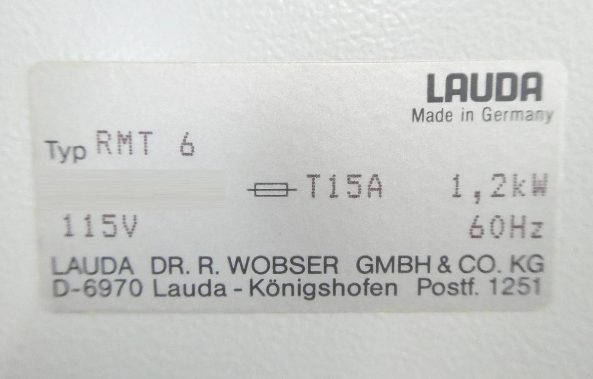 Used Lauda-Brinkmann RMT 6 Circulating Water Bath Cooler/Heater RM6 As-Is