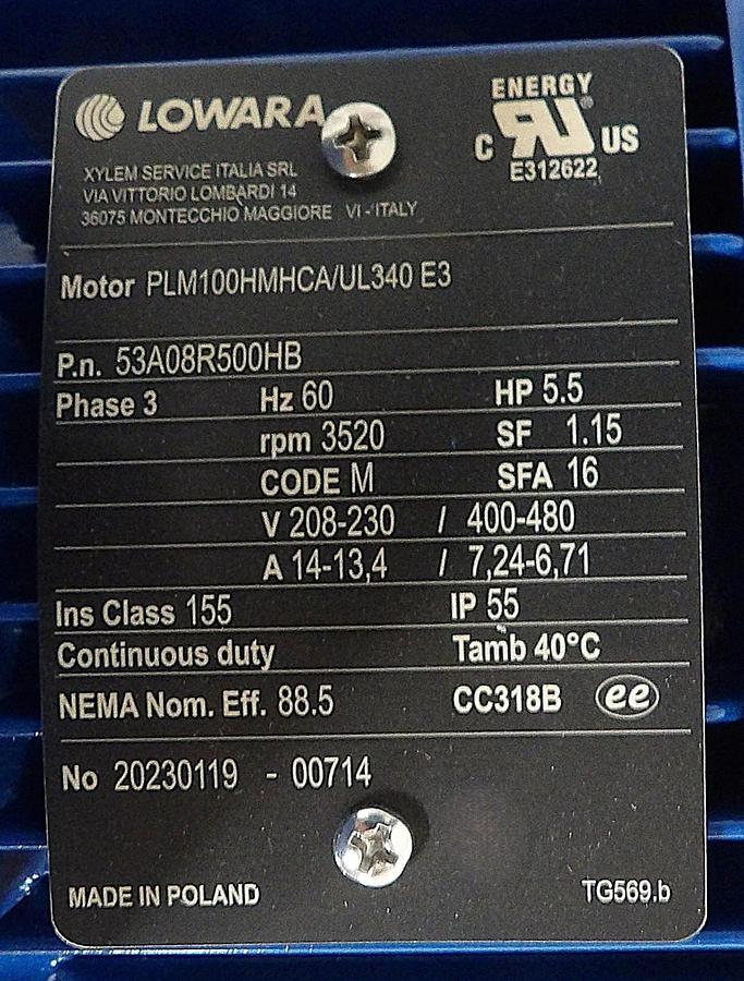 Goulds 136F2693 Aquavar IPC Controller and 5HP e-MH Booster Pump Set Xylem New