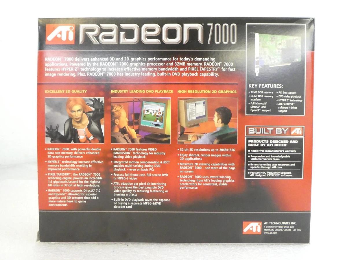Used ATI Technologies 100-430290 Radeon 7000 VGA PCI 32 MB DDR Reseller Lot of 13 New
