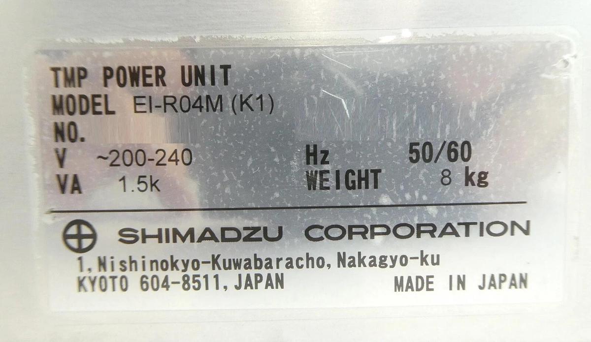 Used Shimadzu EI-R04M K1 Turbomolecular Pump Controller Hitachi M-712E Tested Working