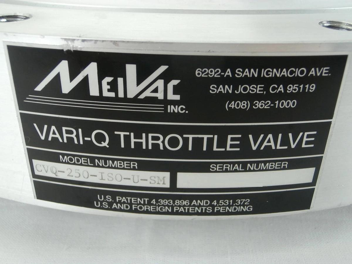 Used MeiVac CVQ-250-ISO-U-SM Aluminium Radial Vane VARI-Q Throttle Valve Used Working