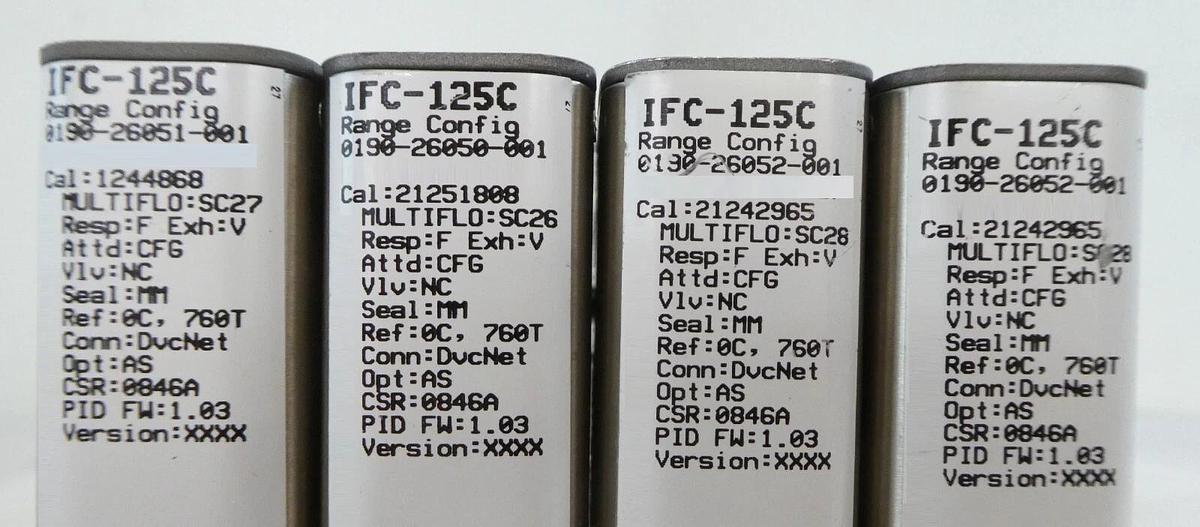 Used Celerity IFC-125C Mass Flow Controller MFC AMAT 0190-26050 Reseller Lot of 4