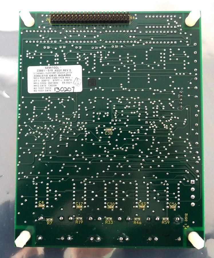 Used Semitool 23861-519 5-Channel Overtemp Board DEG Anneal Control PCB Working
