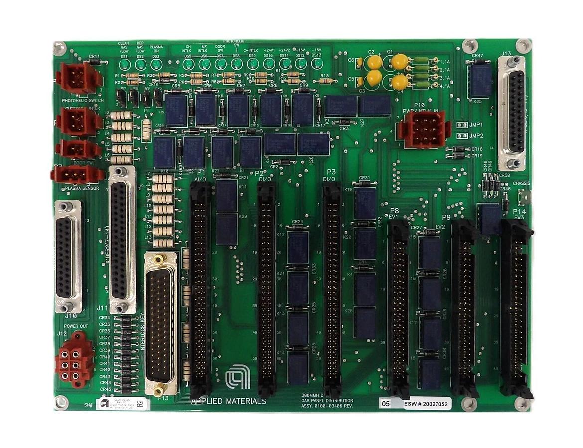 Used AMAT Applied Materials 0100-03406 300mm HDPCVD Gas Panel Distribution PCB Spare