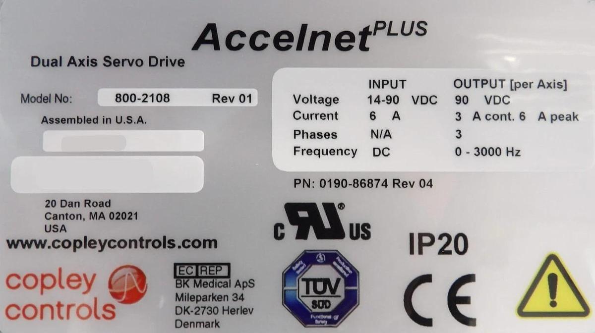 Copley Controls 800-2108 Dual-Axis Servo Drive Accelnet Plus New