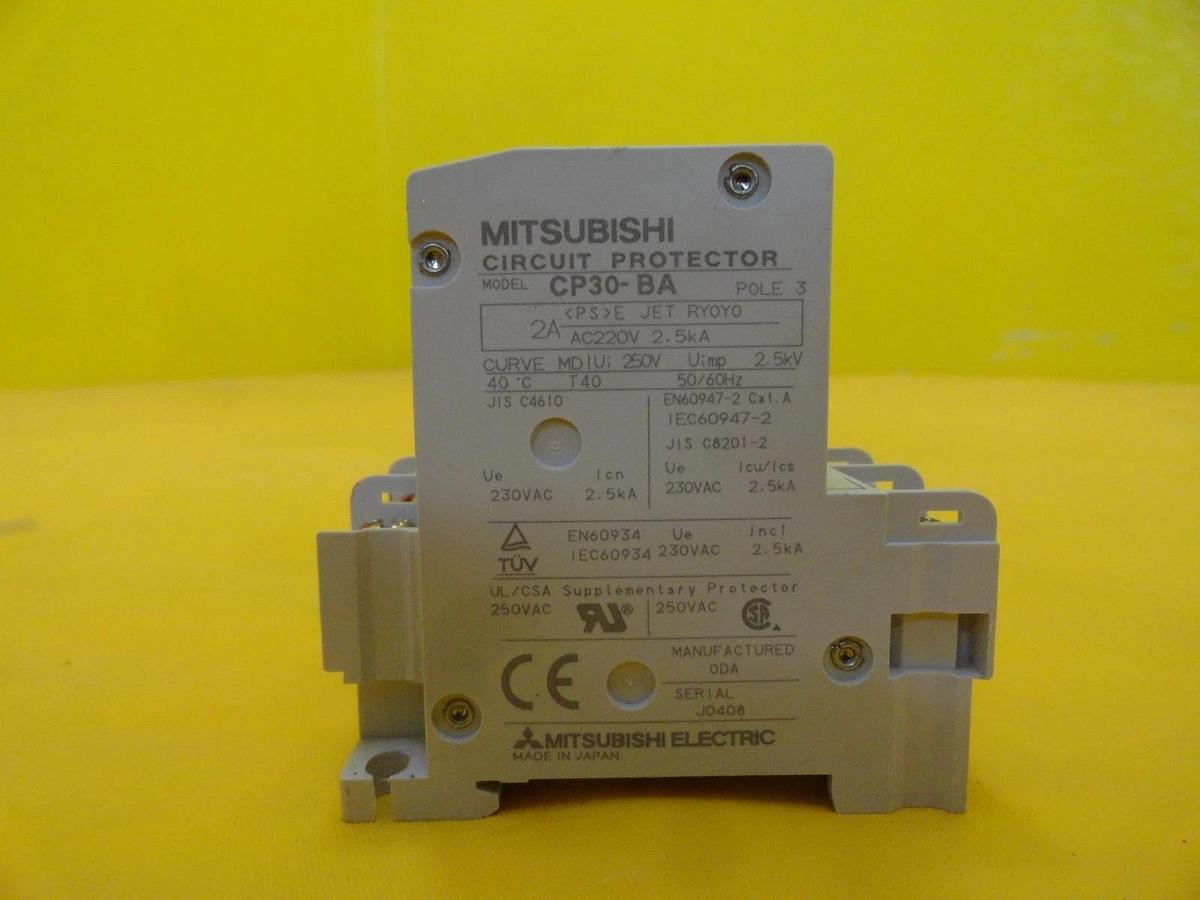 Used Mitsubishi CP30-BA Circuit Protector 3-Pole 2A Reseller Lot of 10 Used Working