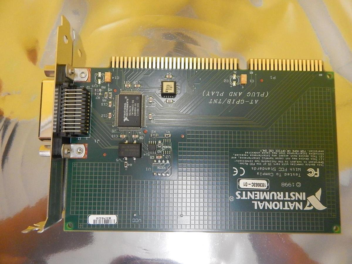 Used National Instruments AT-GPIB/TNT Plug and Play PCB Card 183663C-01 Used Working