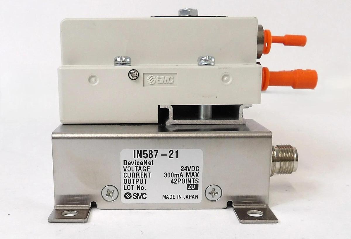 Used SMC IN587-21 21-Port Pneumatic Manifold SJ2A60T-5NFZ-N1-X21 AMAT New Surplus