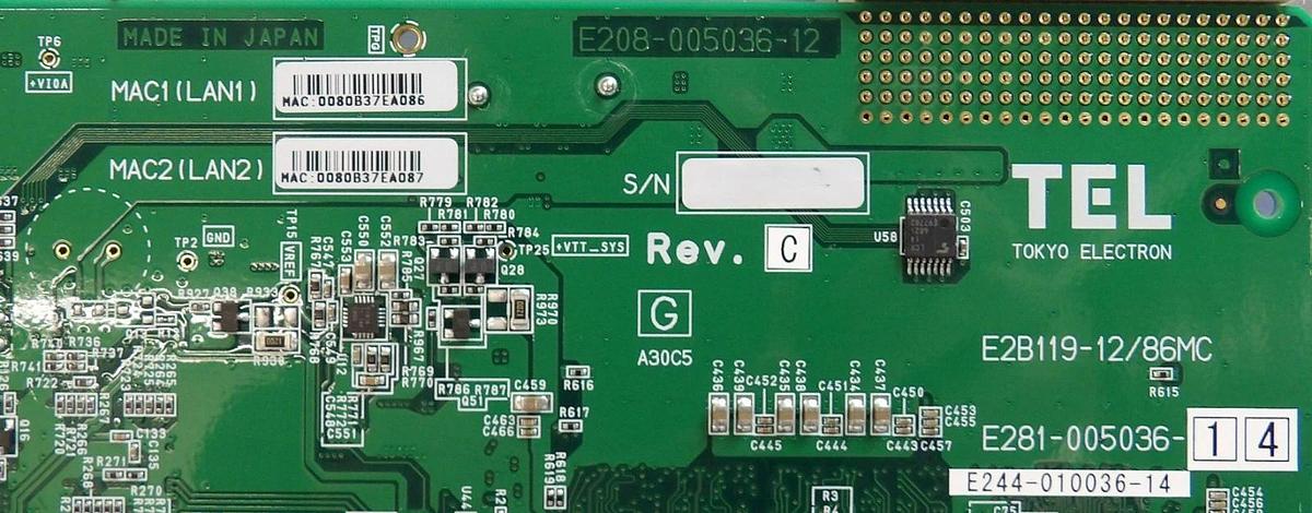 Used TEL Tokyo Electron E244-010036-14 Processor VME PCB Card E2B119-12/86MC Working