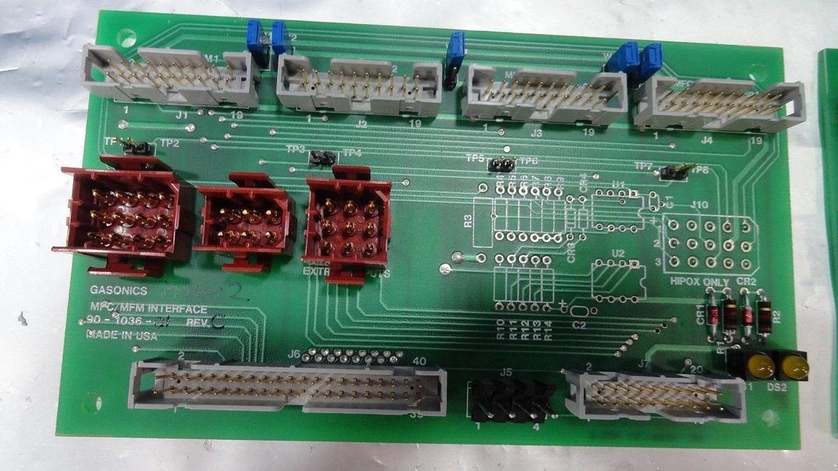 Used Gasonics 90-1036-01 MFC/MFM Interface PCB Revision C Lot of 2 Used Working