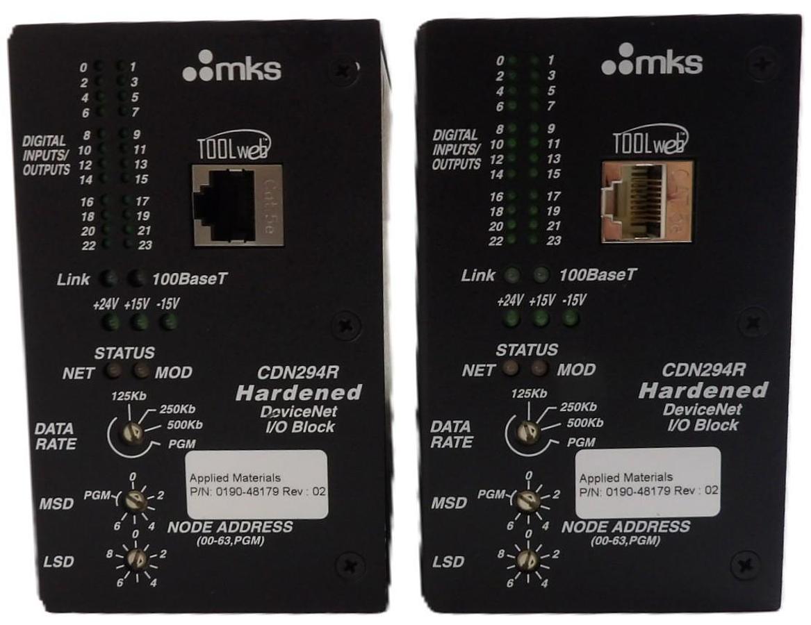 Used MKS Instruments AS01294-05 Hardened DeviceNet I/O Block CDN294R Lot of 2 Working