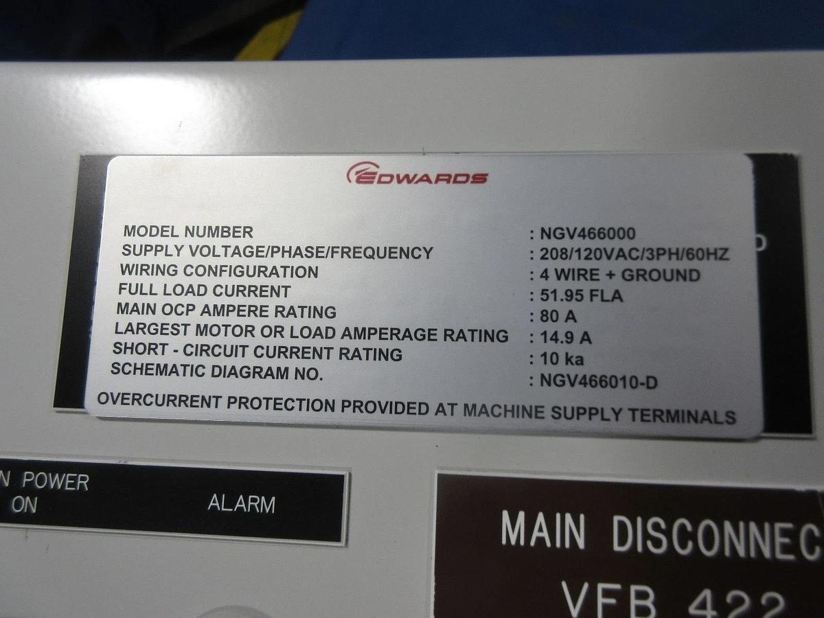 Used Edwards NGV466000 Power Distribution Box w/ Cables NGV466010-D Used Working
