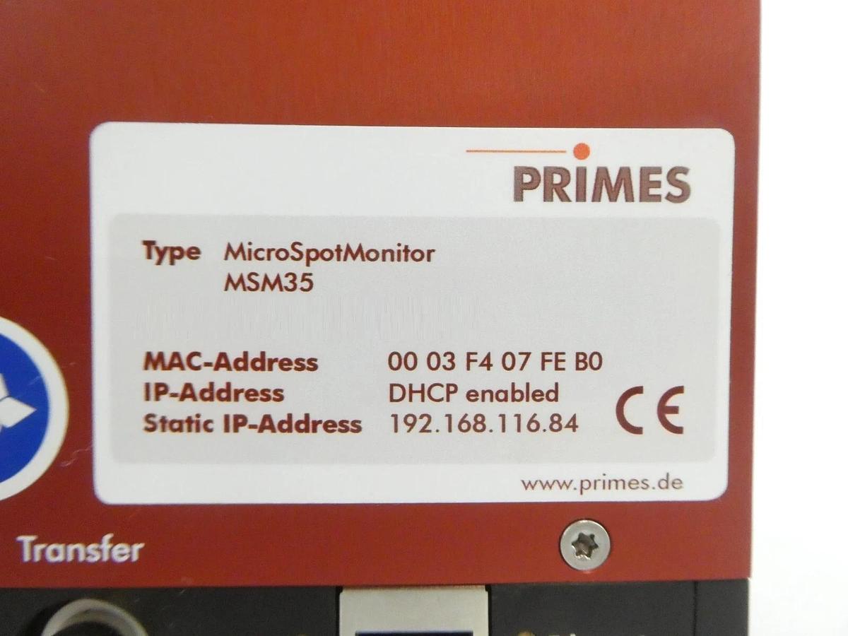 Used Primes MSM35 MicroSpotMonitor Laser Beam Diagnostics Tool Untested As-Is