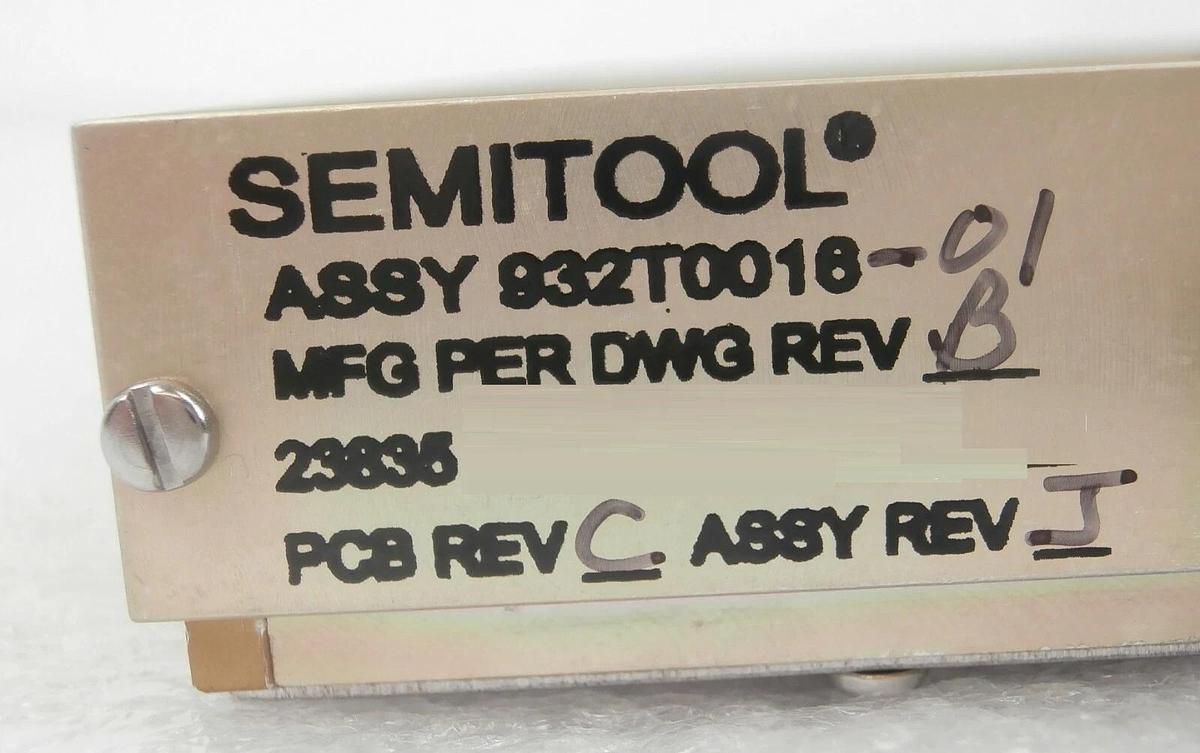 Used Semitool 932T0016-01 Dual Fiber Transceiver 23835 PCB Assembly 2601800 Rev. J