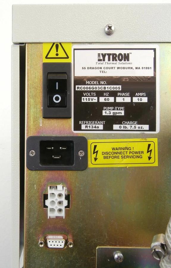 Used Lytron RC006G03CB1C005 Recirculating Chiller Air Cooled RC006 Tested Working