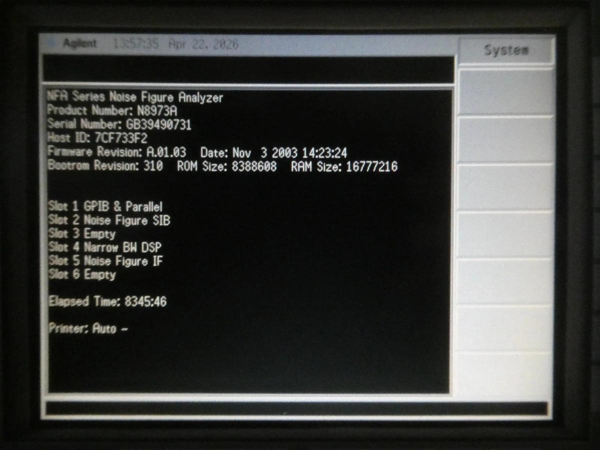 Used Agilent Technologies N8973A Noise Figure Analyzer NFA Series 10MHz-3GHz Surplus