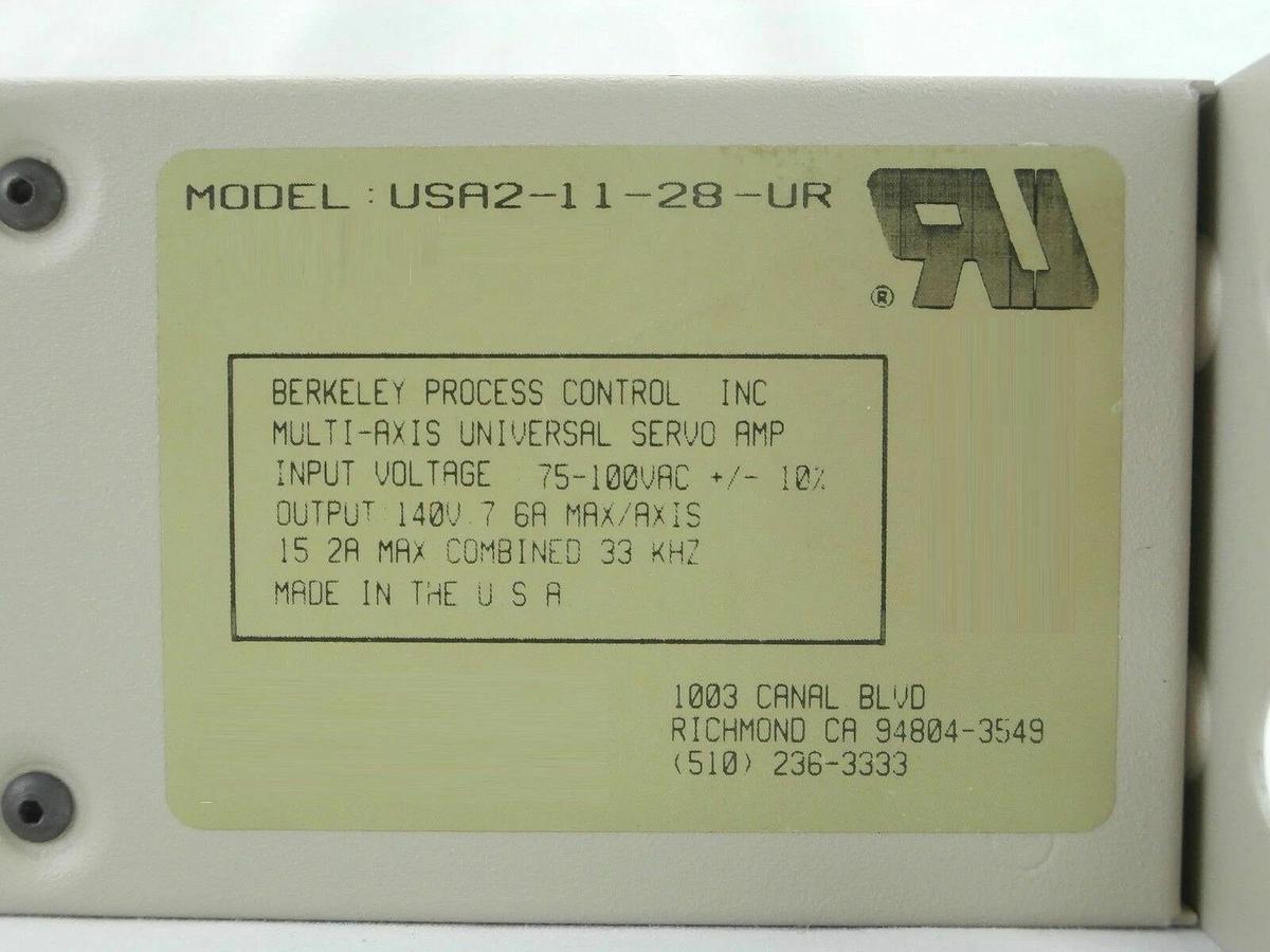 Used Berkeley Process Control USA2-11-28-UR Multi-Axis Universal Servo Amp Working