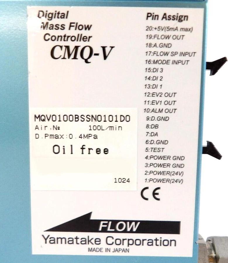 Used Yamatake Corporation CMQ-V Digit Mass Flow Controller MFC Working Spare