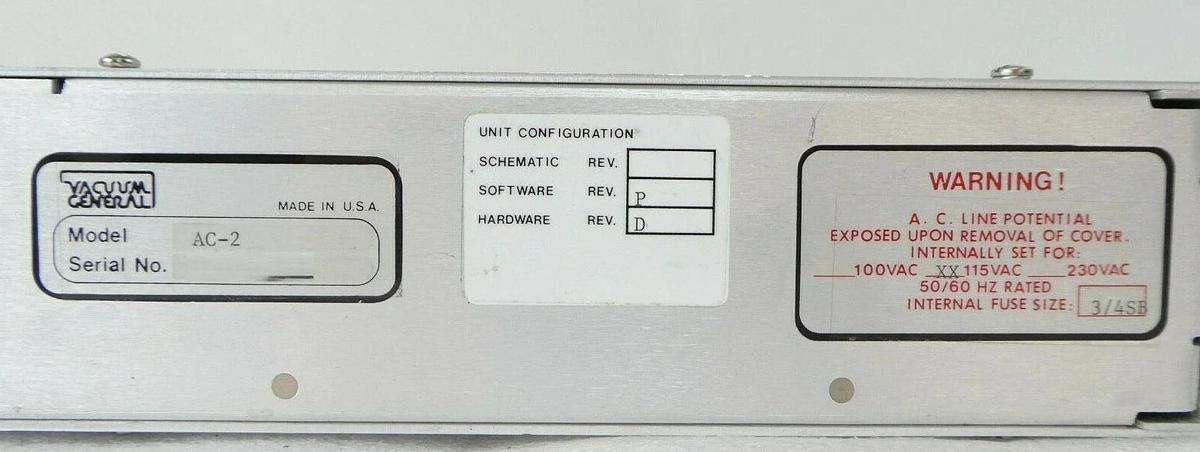 Used Vacuum General AC-2 Throttle Valve Controller AdapTorr Rev. D Working Surplus