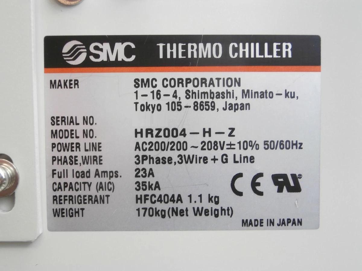 Used SMC HRZ004-H-Z Series HRZ THERMO CHILLER Galden HT200 Working Surplus