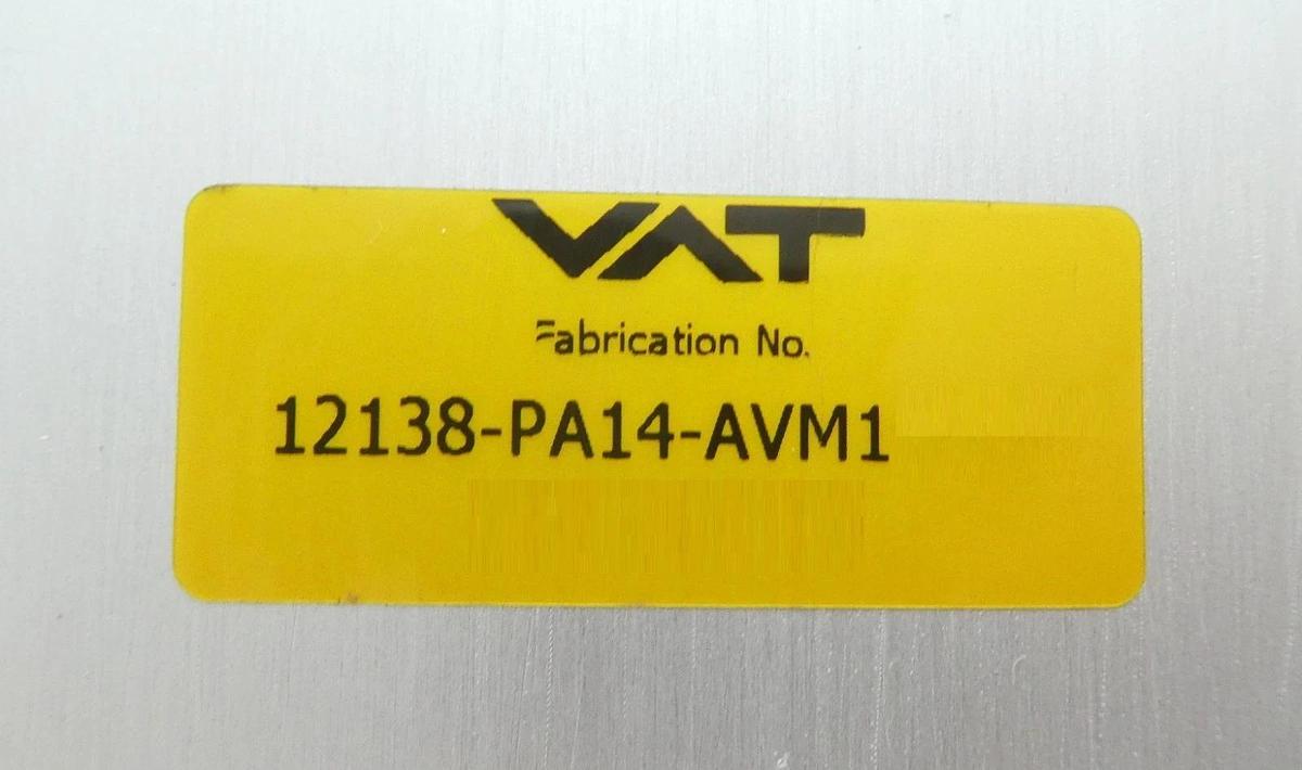 Used VAT 12138-PA14-AVM1 Butterfly Valve Assembly 12.1 Series Working