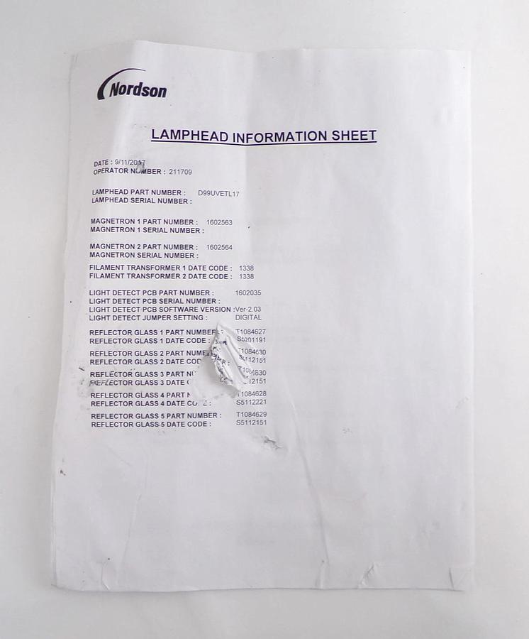 Refurbished Nordson D99-UVETL17 Coolwave Lamphead UV Curing System CW2 LAM Refurbished Spare