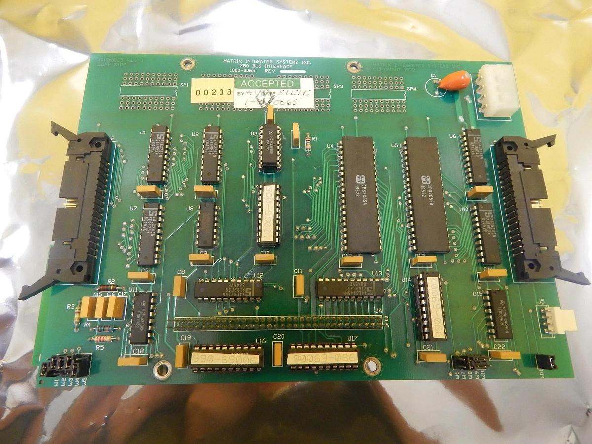 Used Matrix Integrated Systems 1000-0065 Z80 Bus Interface PCB Board System 10 Used