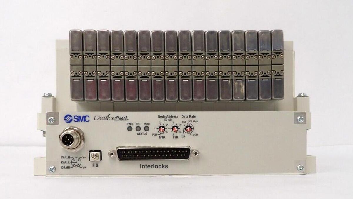 Used SMC EX420-SDN2-X16-X3 16-Port Pneumatic Manifold VV5Q11-16-X3318V AMAT Working