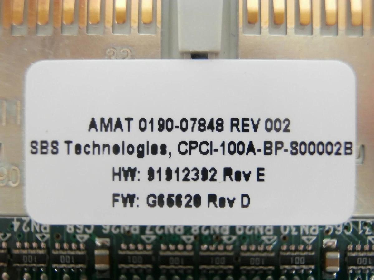 Used SBS cPCI-100-BP Single IndustryPack Carrier PCB Card AMAT 0190-07848 Working