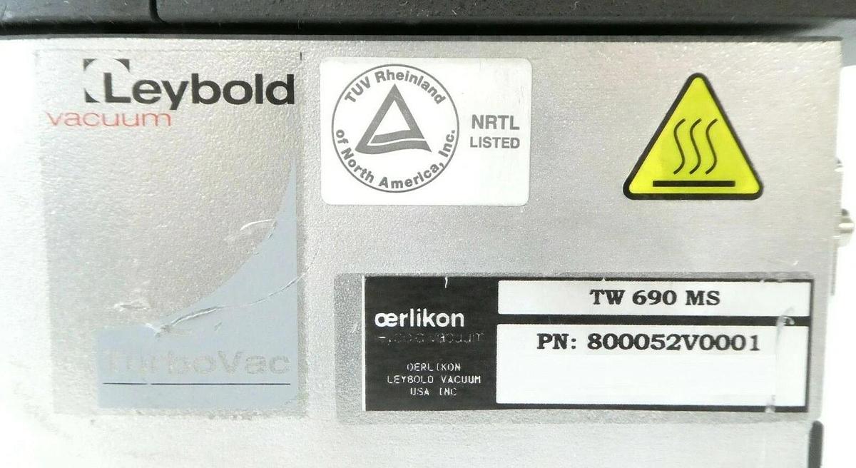 Used TURBOVAC TW 690 MS Leybold 800052V0001 Turbomolecular Pump Turbo Working Surplus