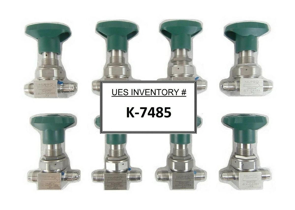 Used Nupro 6LV-DAVR4-PX Manual Diaphragm Valve Reseller Lot of 8 Working Surplus
