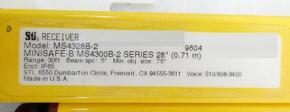 Used Sti MS4328B-2 Light Curtain Transmitter Receiver Lot of 14 Sets MS4300B-2 Spare