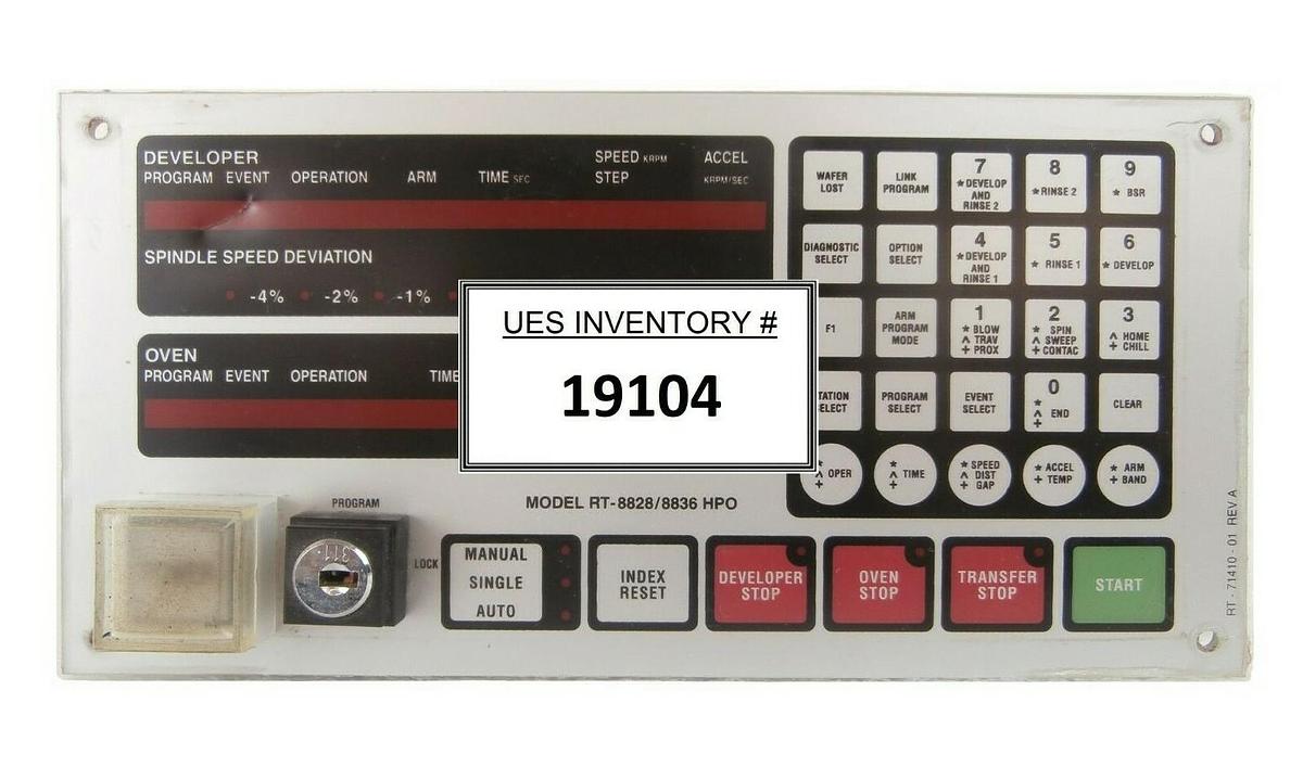 Used SVG Silicon Valley Group RT-8828/8836 HPO Developer Interface Panel 80073B Spare