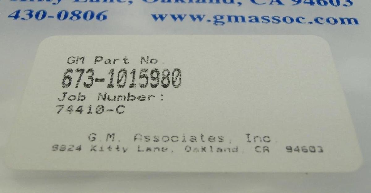 Used GM Associates 673-1015980 Pedestal Nest 40D C'BORE 1015980-07 GMA347-0011 New