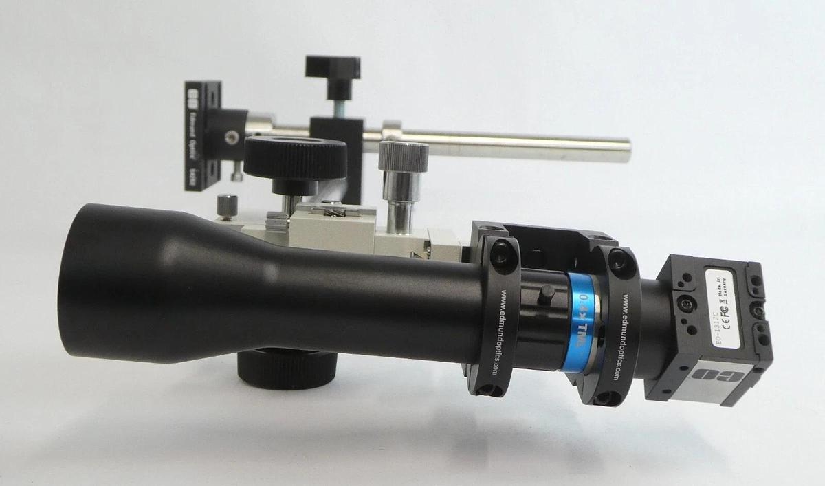 Used Edmund Optics EO-1312C 0.4x Optical Lens with w/ Mounting Clamp Working