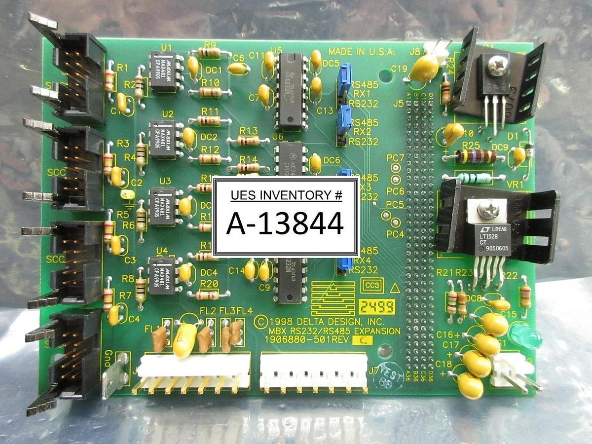 Used Delta Design 1906880-501 MBX RS232/RS485 Expansion Board PCB Rev. C Summit Used