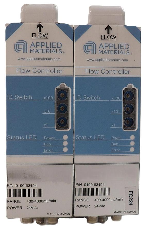 Used AMAT Applied Materials 0190-63494 Flow Controller 400-4000mL/min Lot of 2 Spare