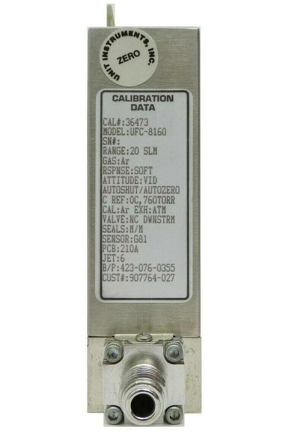 Used UNIT Instruments UFC-8160 Mass Flow Controller MFC 20 SLM Ar Working Spare