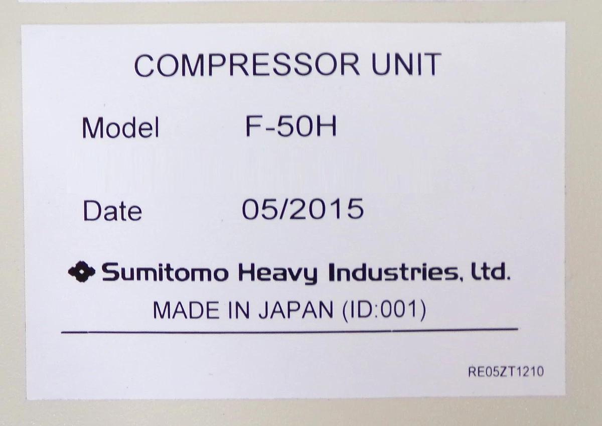 Sumitomo Heavy Industries F-50Hw Cryogenics Compressor Unit F-50 New Surplus