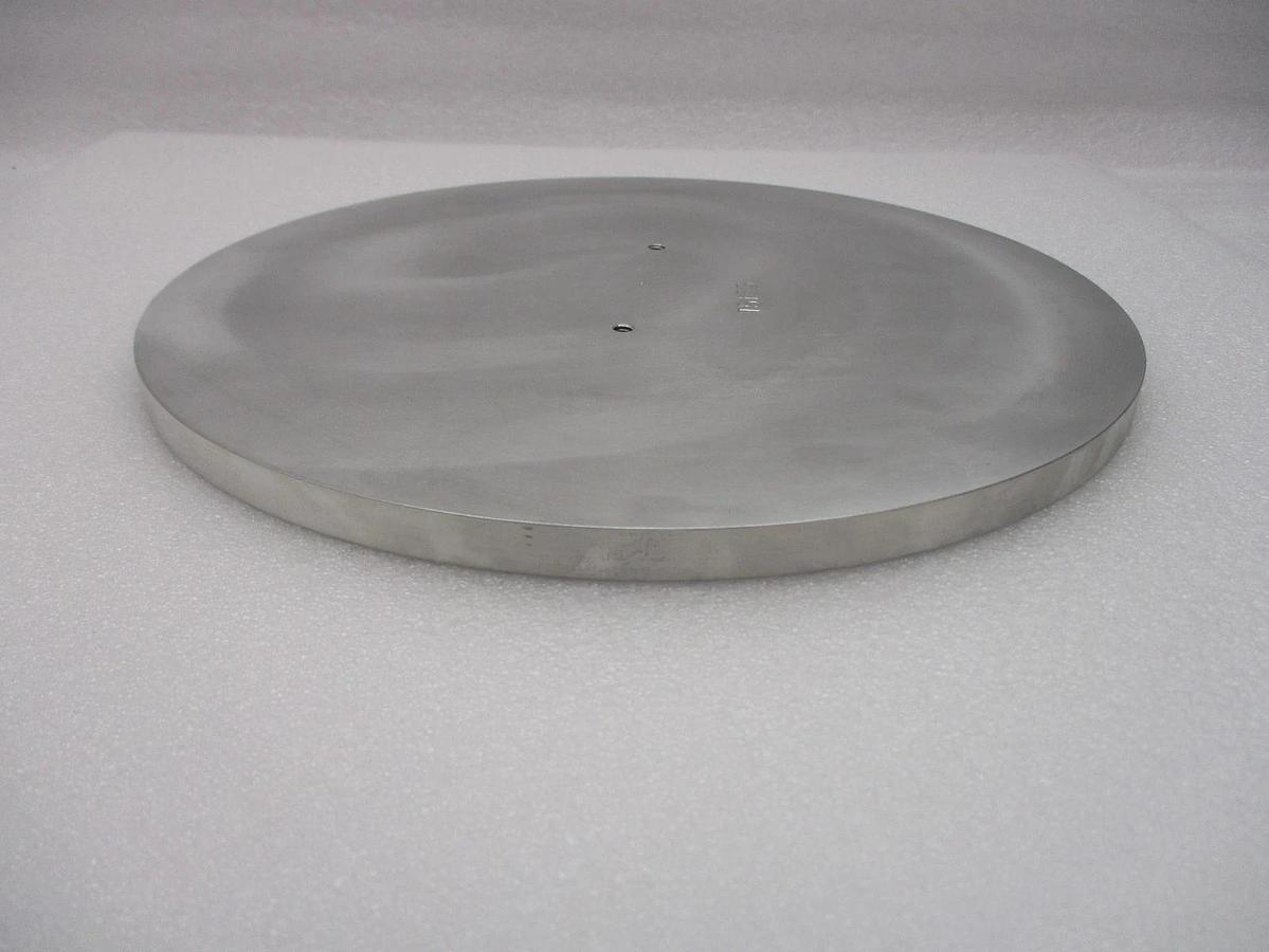 Used TEL Tokyo Electron Bell Jar Blank Off Plate 11.94" MRC Stainless Steel Working