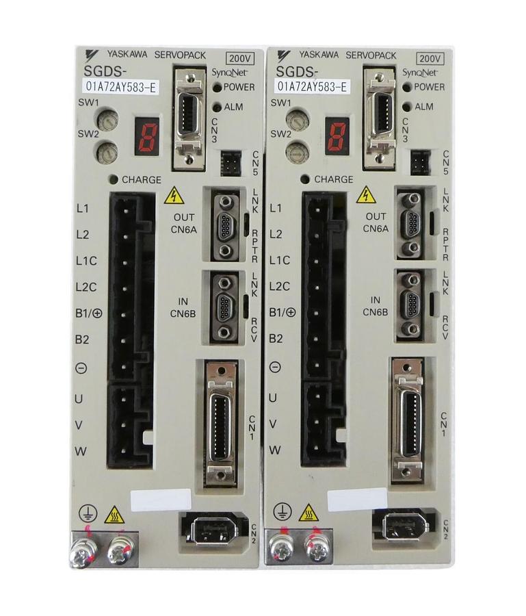 Used Yaskawa Electric SGDS-01A72AY583 Servo Drive SERVOPACK SynqNet Lot of 2 Working