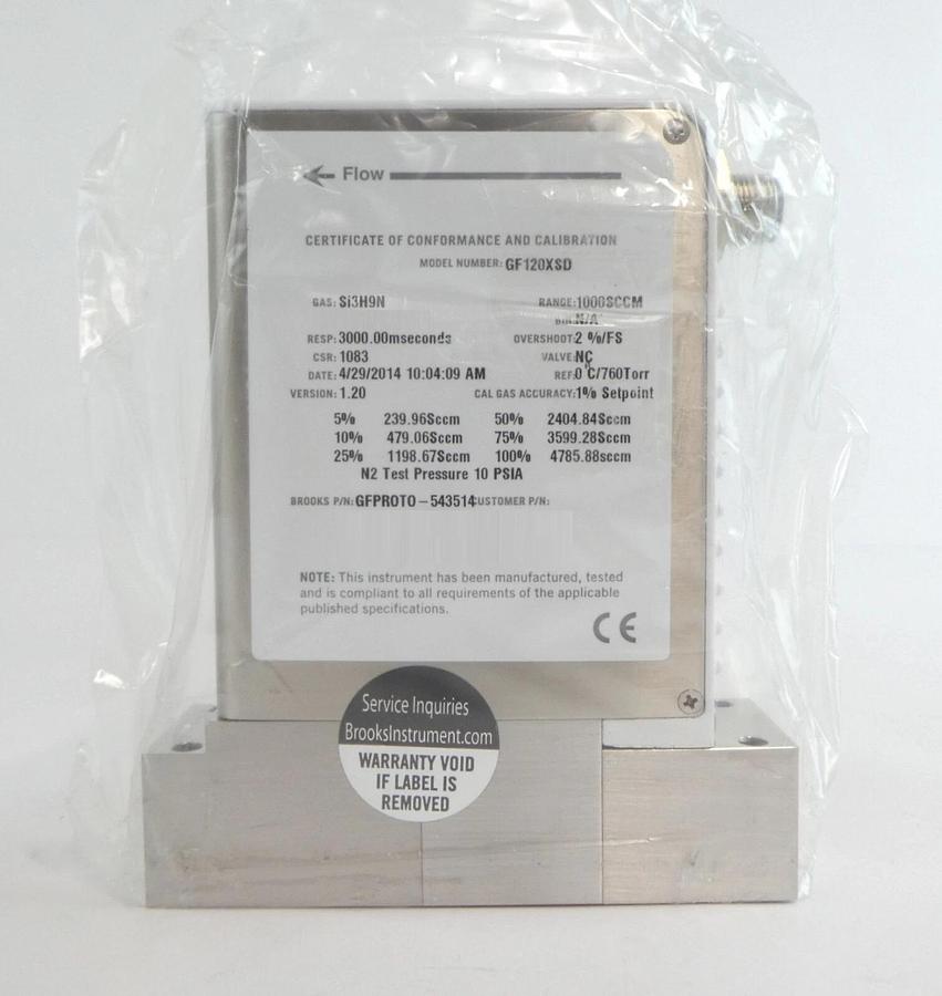 Brooks Instrument GFPROTO-543514 Mass Flow Controller MFC GF120XSD New Surplus