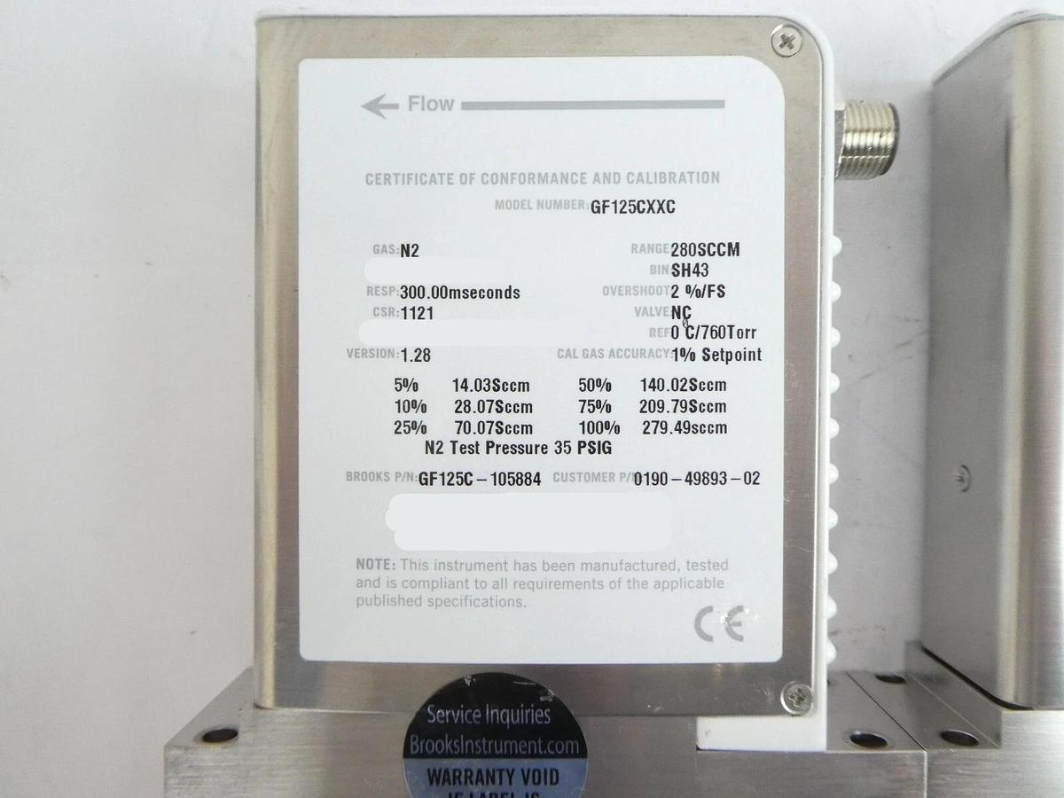 Used Brooks Instrument GF125CXXC Mass Flow Controller MFC Lot of 12 Working Surplus