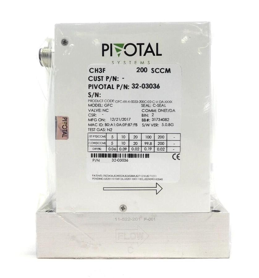Pivotal Systems 32-03036 Mass Flow Controller MFC 200 SCCM CH3F New Surplus