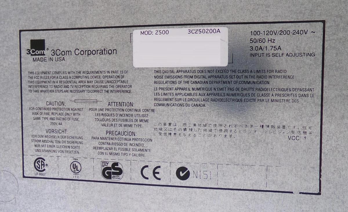 Used 3Com 3C250200A Switch CoreBuilder 2500 Working Surplus