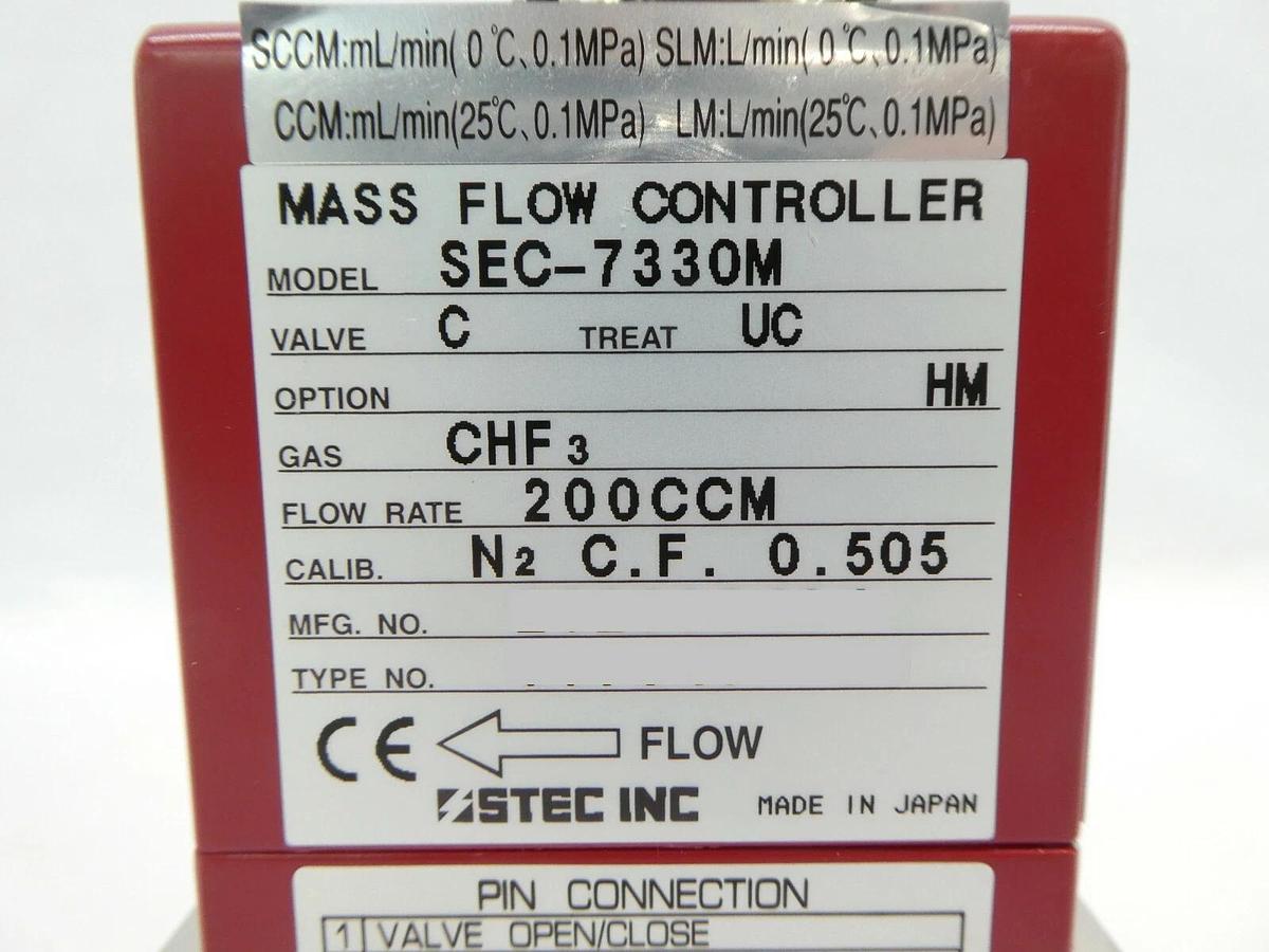 Used STEC SEC-7330M MFC Mass Flow Controller SEC-7330 200 CCM CHF3 Working Spare